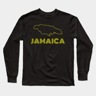 Jamaica Map and Text Long Sleeve T-Shirt